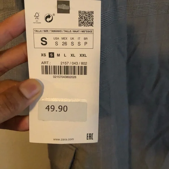 NWT ZARA Houndstooth Plaid Dress - Picture 5 of 6